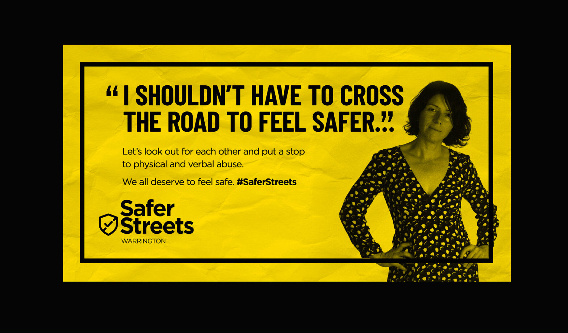 Safer Streets Warrington digital ad design