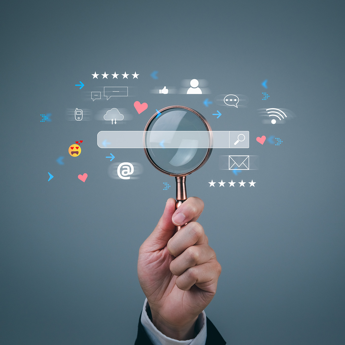 Search engine ranking visualisation with magnifying glass