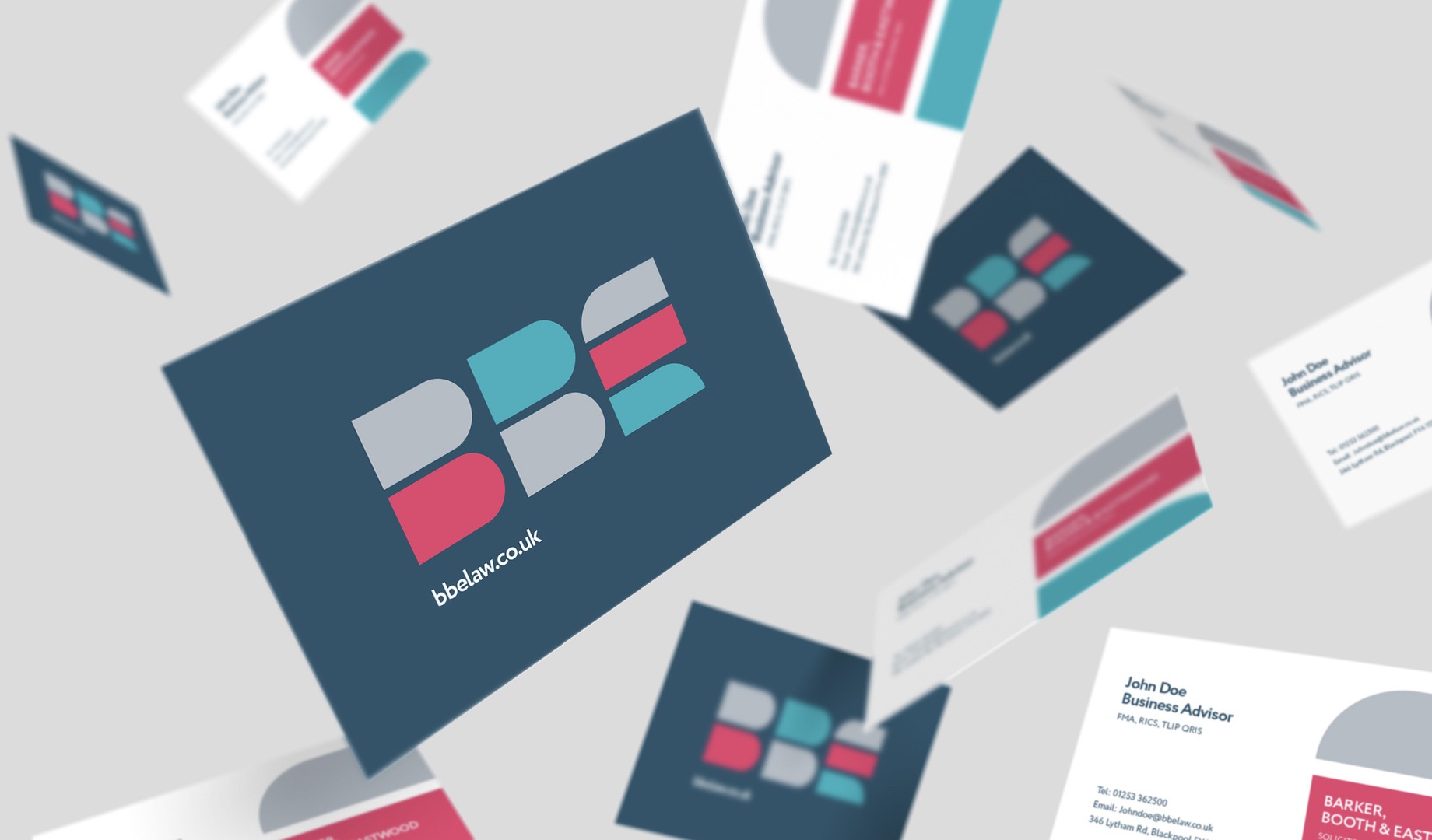 BBE Law branding project business card design
